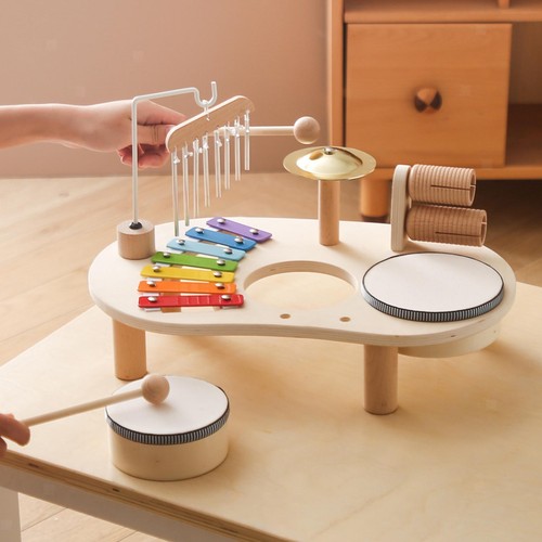 Kinder schlagzeug set aus holz - kinder-schlagzeug-set,