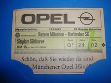 91/92 Ticket FC Bayern