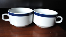 2 Mitropa Suppentassen DDR blauer Rand Dishwasher Safe Kahla