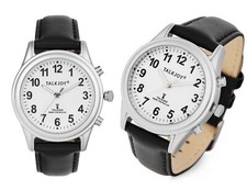 PRO DAMEN Sprechende Armbanduhr Uhr Funkuhr Lederarmband Seniorenuhr Blindenuhr