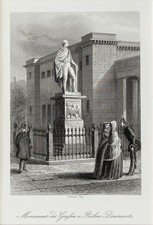 BERLIN Graf von Bülow-Dennewitz Monument Original Stahlstich um 1855