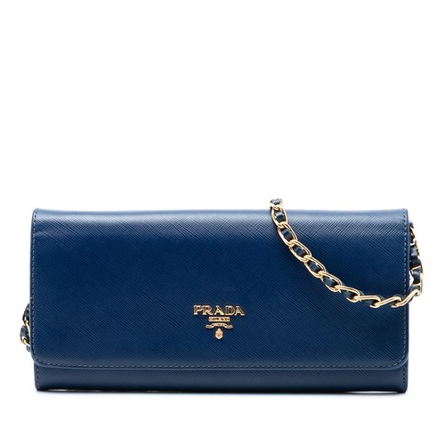 Prada saffiano wallet chain - prada,