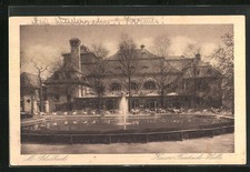 Ansichtskarte Mönchengladbach, Kaiser-Friedrich-Halle mit Wasserspiel 