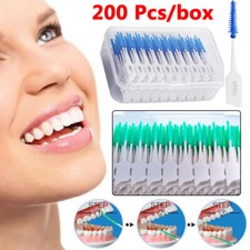 200 stück Zahnzwischenraumbürste Zahn Reinigung Bürste Interdentalbürsten Blau!