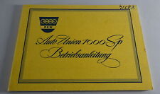 Betriebsanleitung / Handbuch DKW 1000 Sp Coupé & Roadster Stand 07/1958