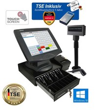 TSE KASSENSYSTEM MIT ZUBEHÖR + SOFTWARE EINZELHANDEL TOUCHSCREEN KASSE TSE Win10