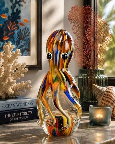 Eine glasfigur eines oktopus - glasfigur,