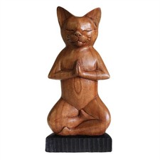 Yoga Katze aus Holz -