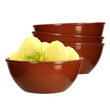 4er Set Tonschale 18cm braun