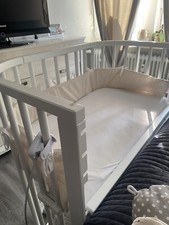 Beistellbett mit Rollen für Boxspringbetten 81cmx43cm weiß 