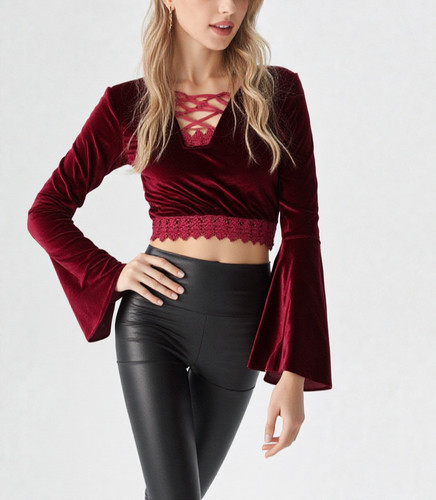 Samtbluse gothic larp dark - samtbluse,