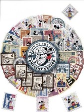 50x Micky Maus Retro Sticker Disney Briefmarken Aufkleber Laptop Handy Koffer