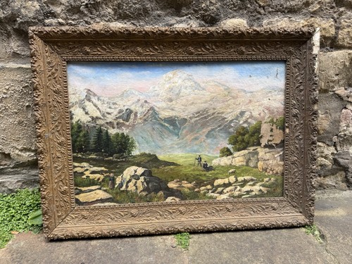 Antikes großes alpines öl - antikes,