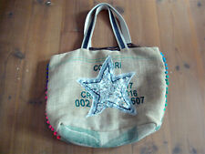 IBIZA BRASIL Tasche Maxi Schultertasche Groß Innenfutter bunte Farben Hanf Neon