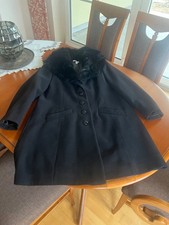 Eleganter Judith Williams Mantel Größe 44 Webpelzkragen  abnehmbar TOP