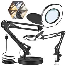 Lupe mit Licht und Ständer 10X 15X LED Faltbarem Leselupe Handlupe Arbeitslupe