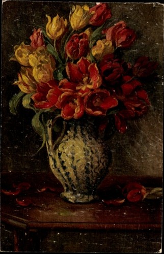 Künstler blumenvase - künstler, ak