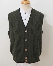 Sigi Scheiber Trachten Zopf Strick Weste Grösse 50 Schurwolle Herren P465