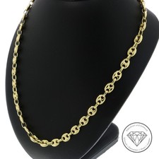 Wert 5.450,- Bohnen Kette 585 / 14 Karat Gelb Gold 66 cm unisex xxyy