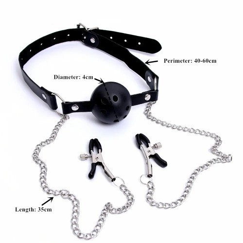 Mundknebel-Ball-Leder-Oralsex-