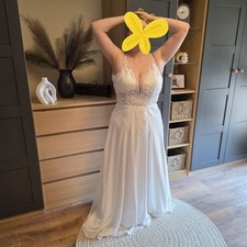 Brautkleid A-Linie Boho Spitze