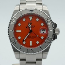 CADISEN NEPTUNE HERREN UHR 40MM STAHL ORANGE SCHÖNER ZUSTAND PAPIERE