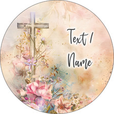 Kreuz Konfirmation Tortenbild Party Deko personalisiert Name Taufe essbar Hochze