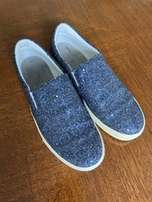 LEMARÉ EXTRAVAGANTE SPORTIVE DAMEN SCHUHE SLIPPER MARINE GLITZER MATERIAL GR.36