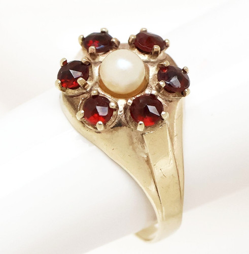 Granatring karat 333 gold - 8,