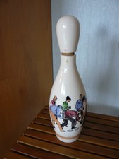 Alte Kegelflasche Pin mit 18 und mit 80 bemalt Pin 0,7L Vintage,Keramik