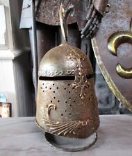 DEKO HELM RITTERHELM ANTIK MITTELALTER TEMPLER METALL RITTERRÜSTUNG RITTER NEU