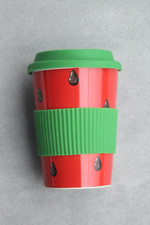 Kaffeebecher To Go Becher mit Deckel 350 ml aus Porzellan To Go Thermobecher