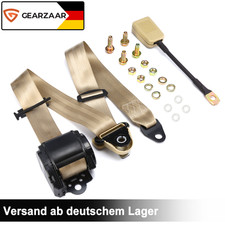3 Punkt Automatikgurt Sicherheitsgurt Universal BEIGE Gurtpeitsche TÜV E Prüfug