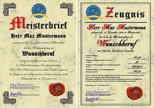 Meisterbrief Prüfungszeugnis