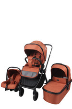 3-in-1 Kinderwagen-Set (orangebraun)