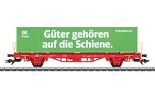 Märklin HO 47585 2-achsiger Container-Tragwagen Bauart Lgs 580 der DB AG NEU OVP