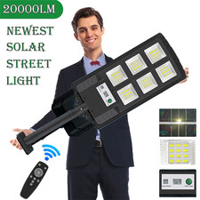 20000LM Solarleuchte mit Bewegungsmelder Fluter LED Strahler Licht Außen Lampe。