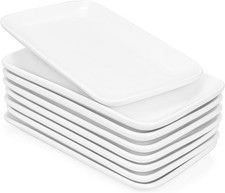Foraineam Set 8 STK Rechteckige Porzellanteller 8inch Servierplatte 20x12x2.5 cm