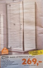 Duschabtrennung Drehtür und Seitenwand, 90x90 originalverpackt