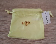 ESPRIT Ohrstecker Silber 925 vergoldet Zirkonia weiß rechteckig mit Etikett