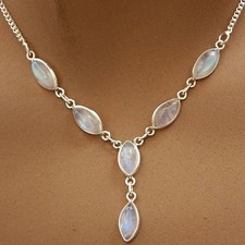 Mondstein Collier Kette Silber