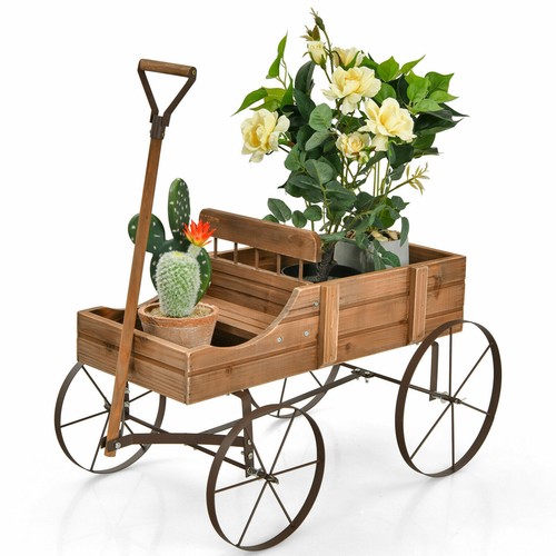 Blumenständer holzwagen - blumenständer,