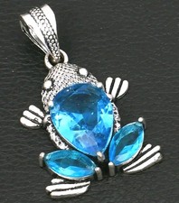 Blauer topas frosch ethno - blauer,