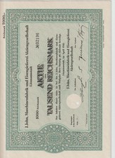 Aktie 1000 Reichsmark April