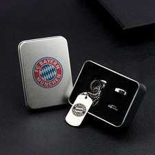 FC Bayern München Geschenkset Halskette + 2 Ringe signiert Hochwertig FCB Mia Sa