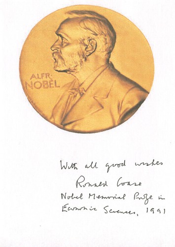 Ronald coase autogramm - ronald,