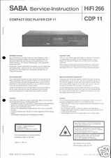 Saba Original Service Manual für CD-Player CDP 11