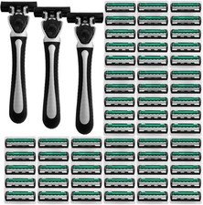 3 Einwegrasierer + 63 Rasierklingen Set Rasierer Men Herren Nassrasierer Klingen