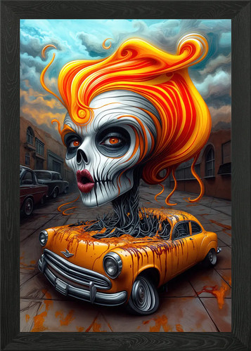 Totenkopf frau und auto - frau,
