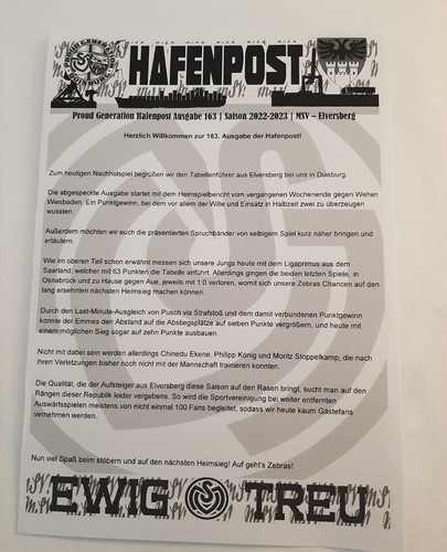 Fanzine ultras flyer hafenpost - ultras,